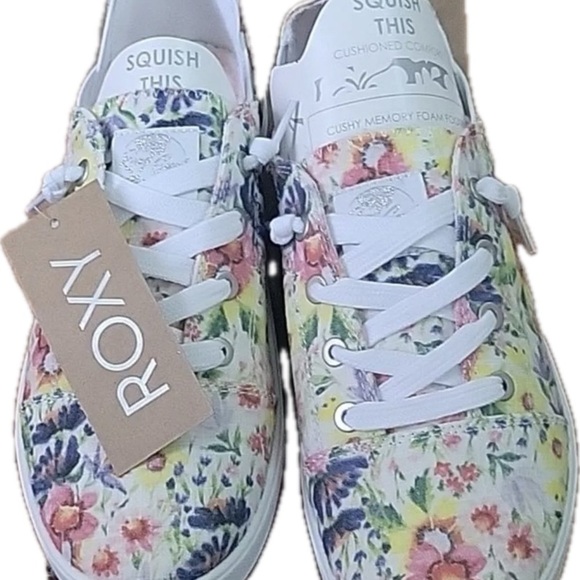 Roxy Floral Sneakers Casual Shoes Sizes 7.5 - Picture 3 of 8